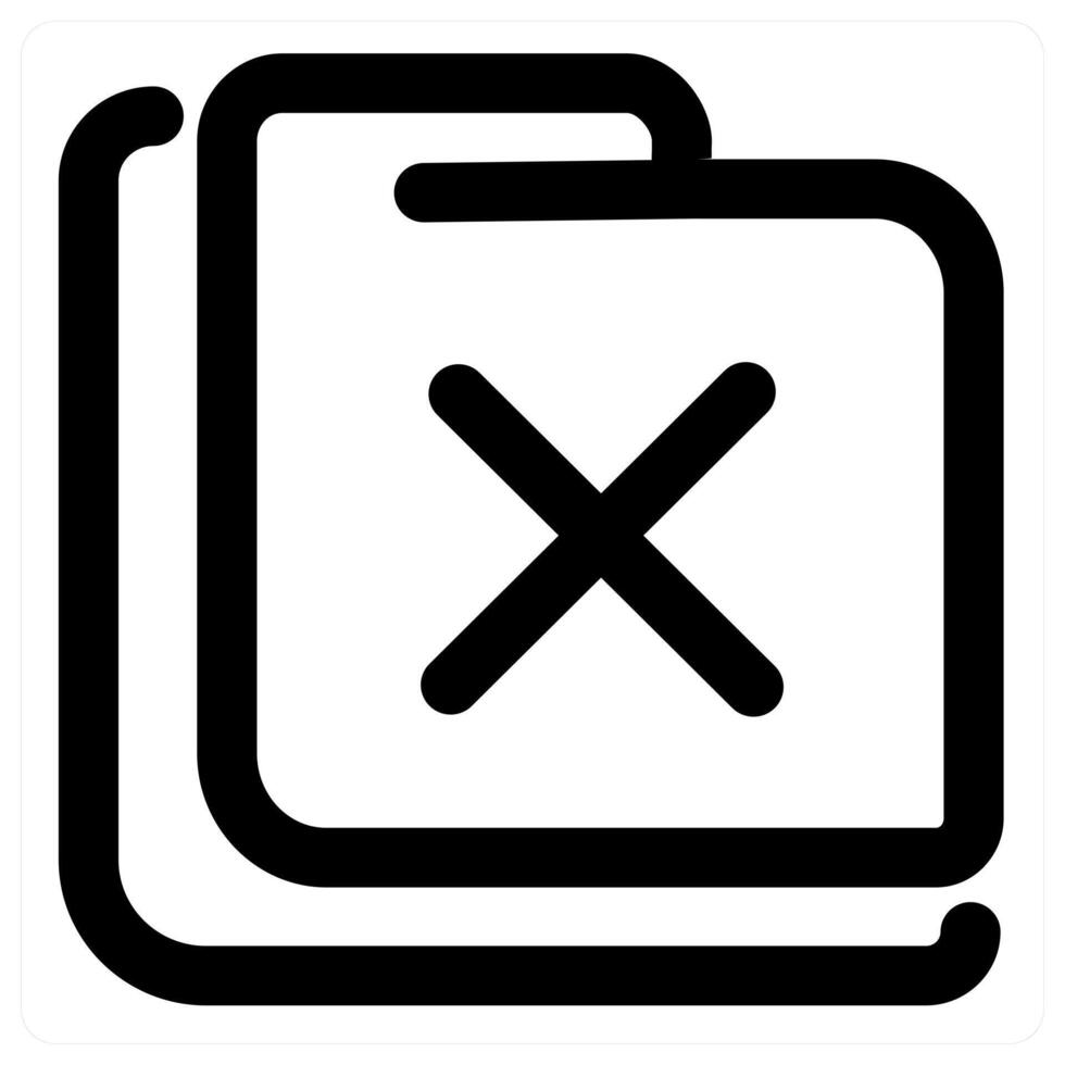 Wrong Folder icon in black color vector