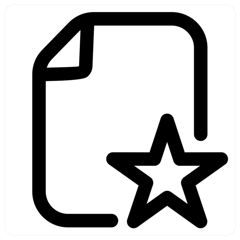 Favourite File and favorite icon concept in black color vector