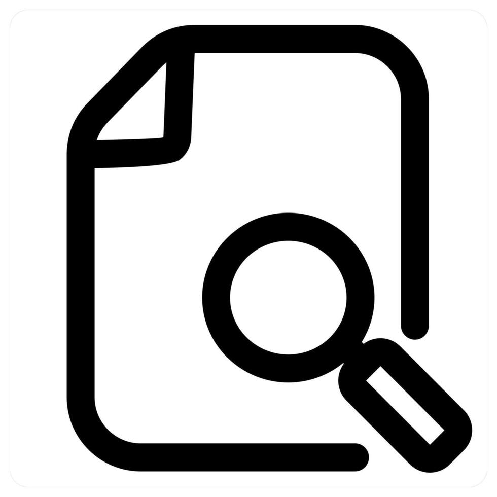 Search File and search icon concept in black color vector
