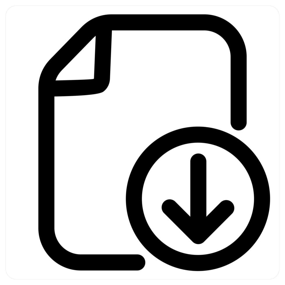 Download File and download icon concept in black color vector
