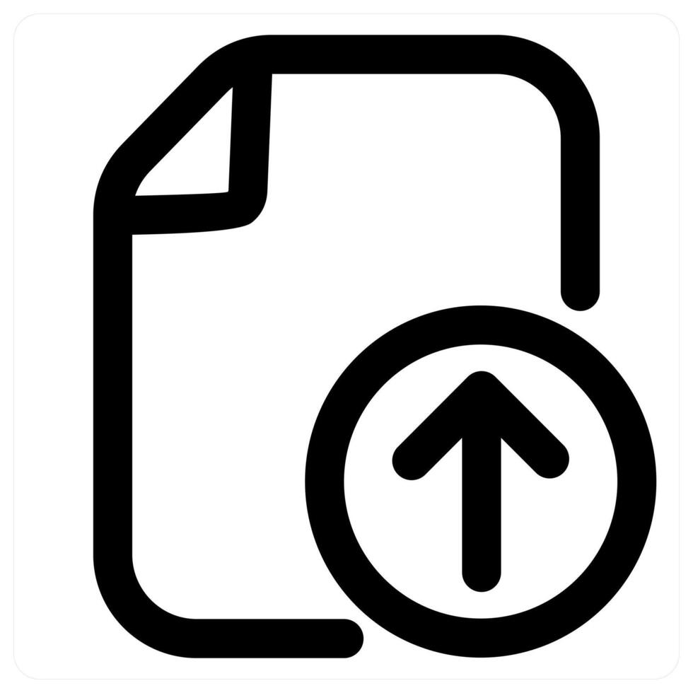Upload File icon concept in black color vector