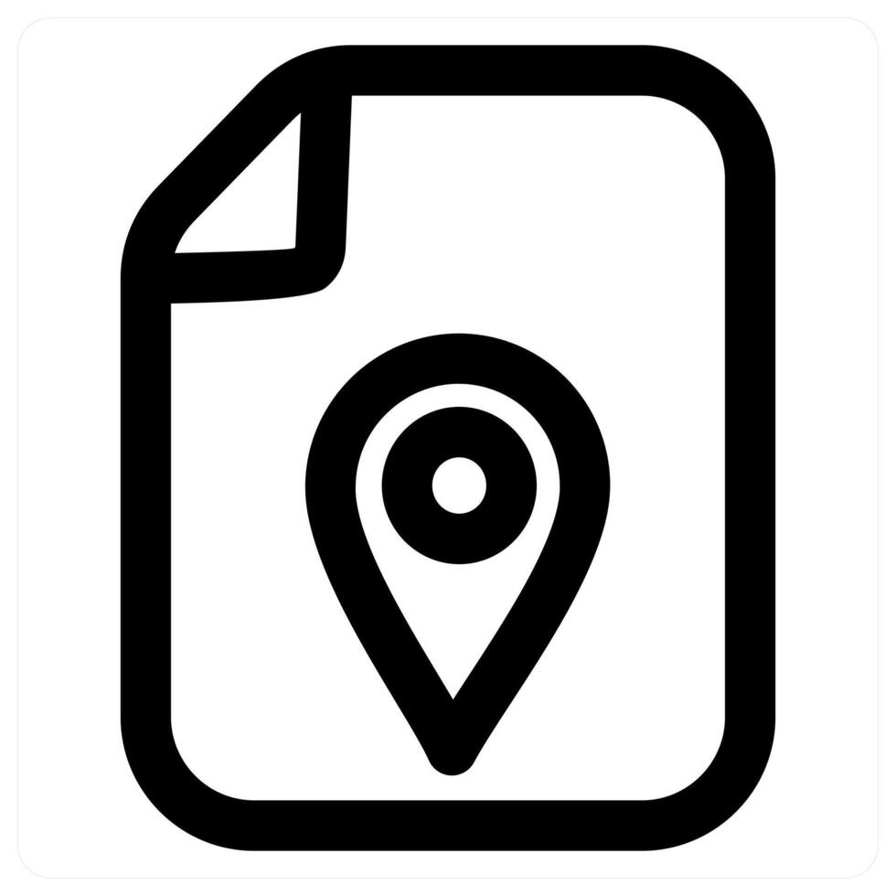 File Location and location icon concept in black color vector