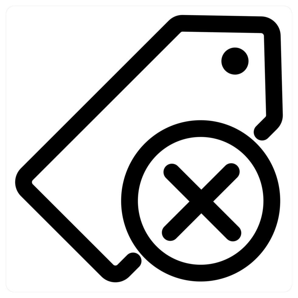 Wrong Tag icon concept in black color vector