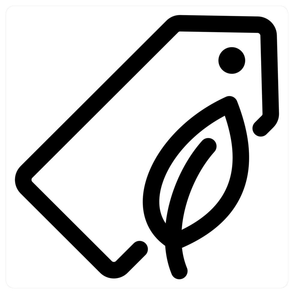 Eco Tag icon concept in black color vector