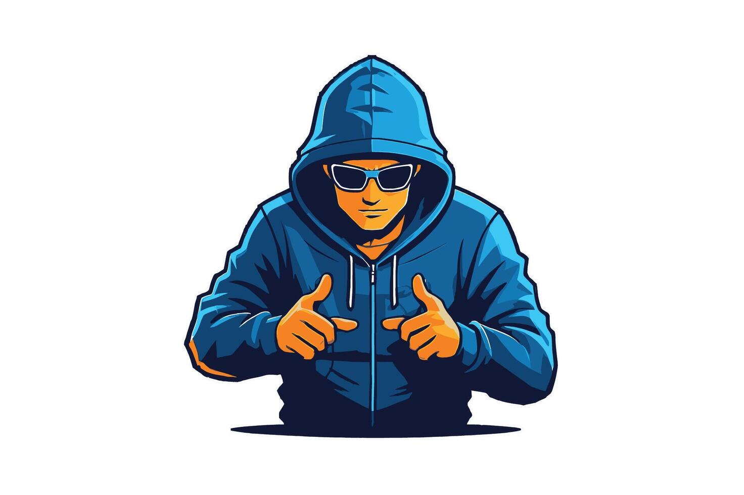 A man in a hoodie and sunglasses vector
