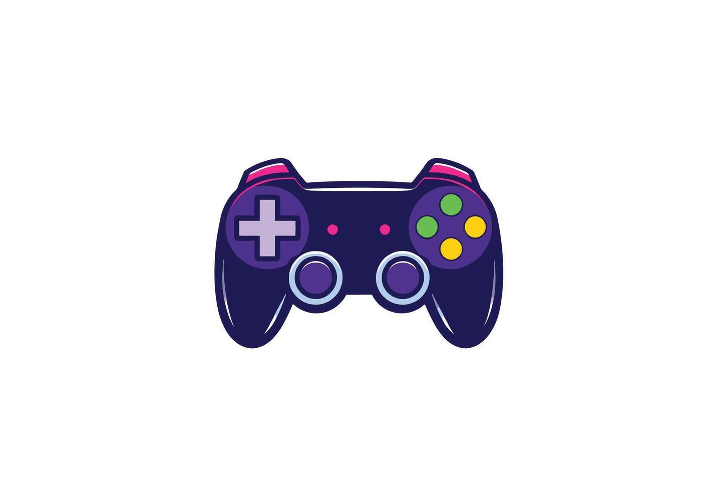 Colorful Gaming Controller Design for Digital Assets. A vibrant stylized illustration of a game controller vector