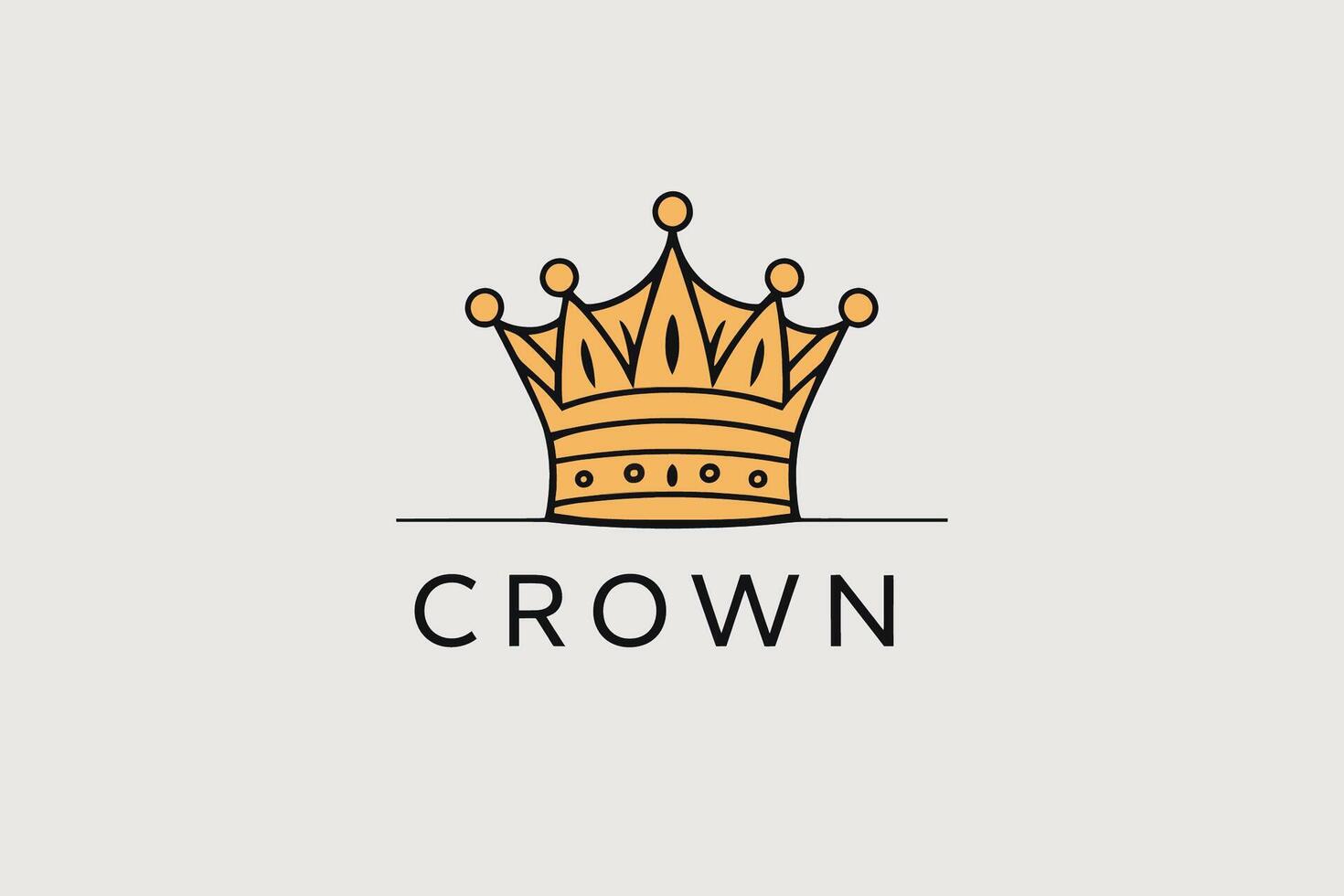 Elegant Golden Crown Logo Design. A simple minimalist logo design featuring a golden crown vector