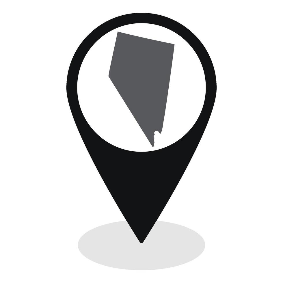 Nevada state map. Map of Nevada state on map pinpoint in black color vector