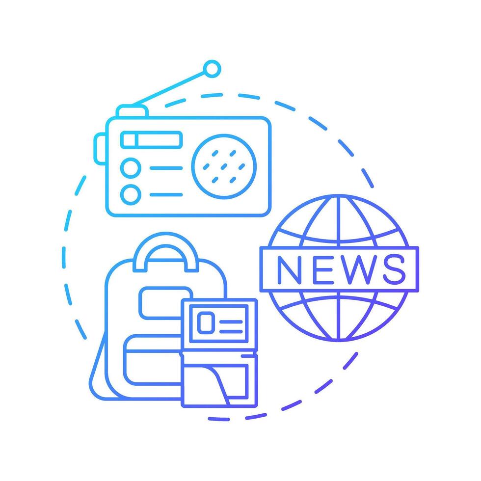 Be ready blue gradient concept icon. Prepare for potential escape. Evacuation level. Emergency response. Round shape line illustration. Abstract idea. Graphic design. Easy to use in application vector