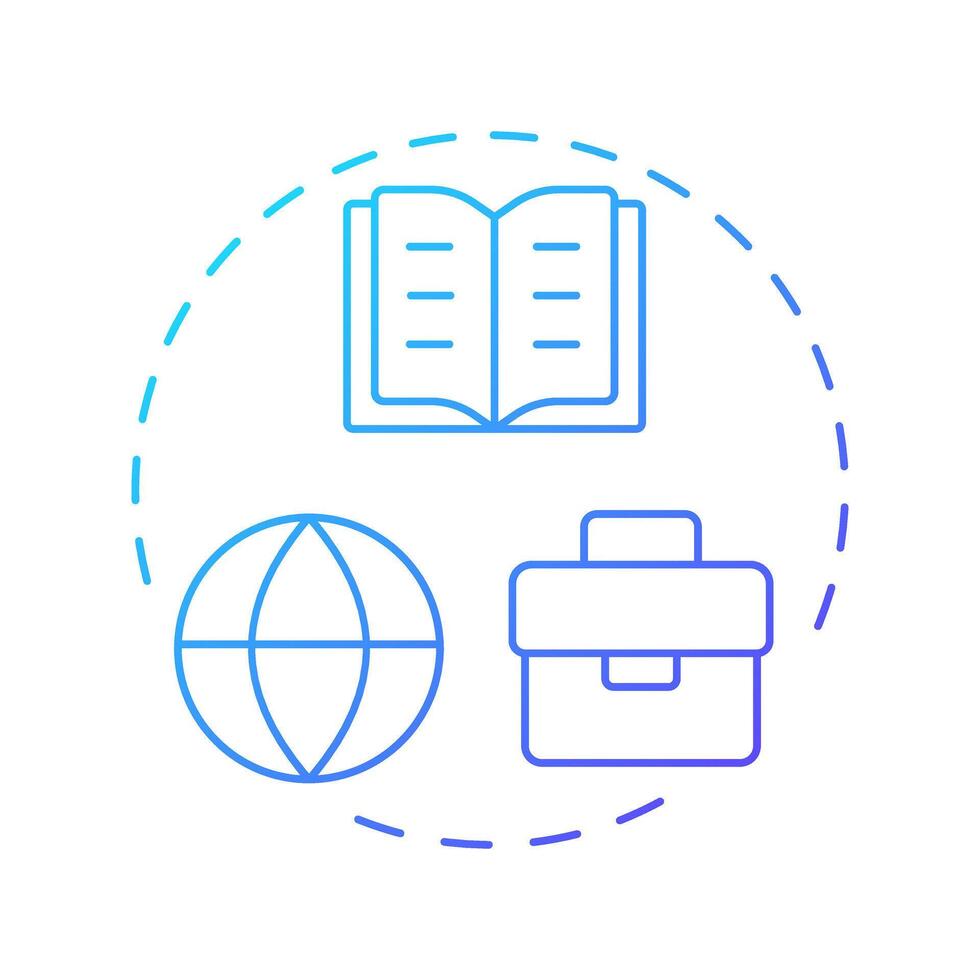 Career exploration blue gradient concept icon. Job search, networking. Online research. Round shape line illustration. Abstract idea. Graphic design. Easy to use in infographic, presentation vector