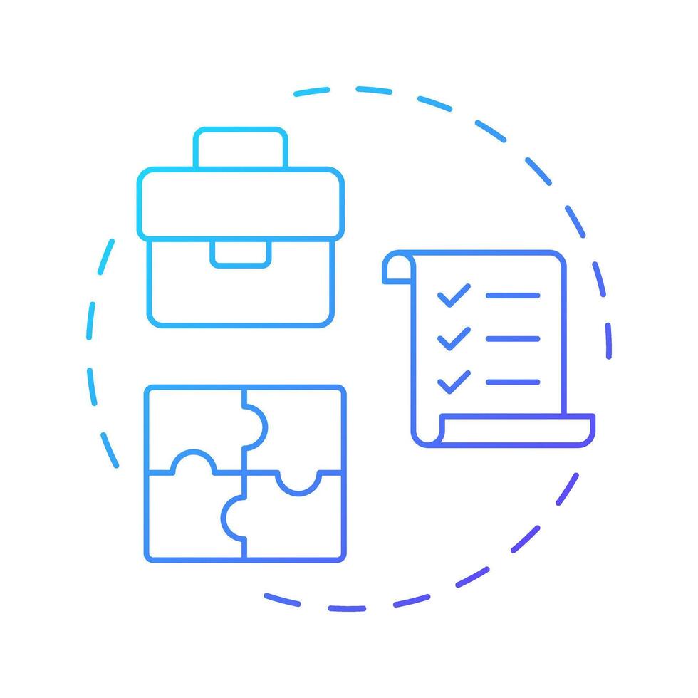 Roles and career levels blue gradient concept icon. Job application, business compliance. Round shape line illustration. Abstract idea. Graphic design. Easy to use in infographic, presentation vector