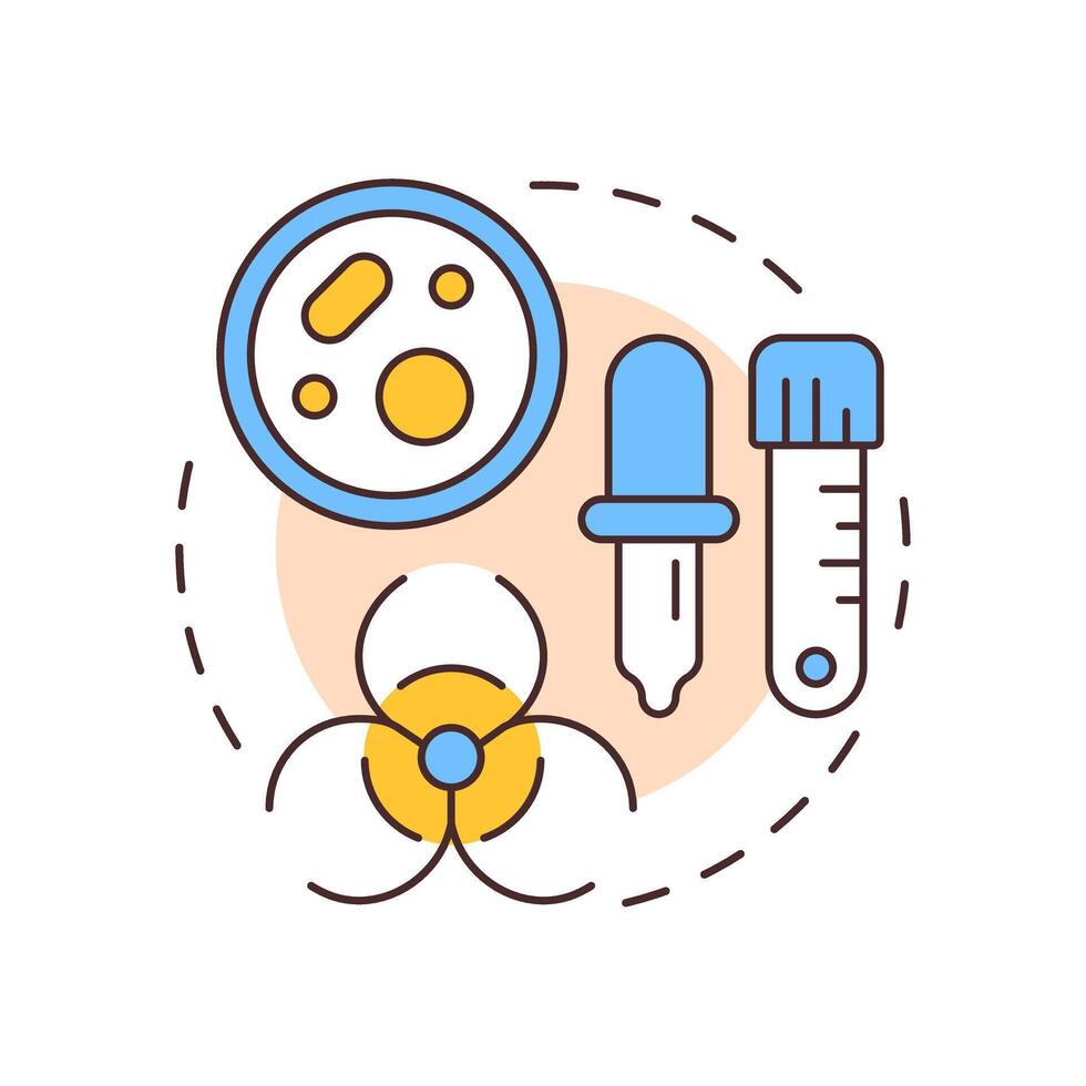 Laboratory waste multi color concept icon. Microbiological cultures. Biohazard, infection. Round shape line illustration. Abstract idea. Graphic design. Easy to use in presentation, article vector