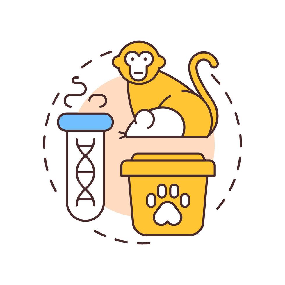 Animal waste multi color concept icon. Biomedical materials. Laboratory research, medical testing. Round shape line illustration. Abstract idea. Graphic design. Easy to use in presentation, article vector