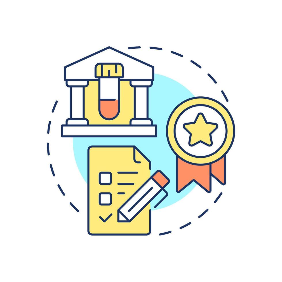 Biobanking quality management multi color concept icon. Control of specimens processing. Biorepository benefit. Round shape line illustration. Abstract idea. Graphic design. Easy to use in article vector