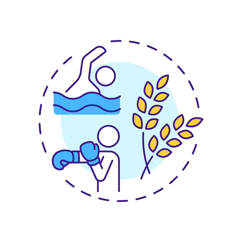 Roll with punches multi color concept icon. Difficult situation, adaptability. Round shape line illustration. Abstract idea. Graphic design. Easy to use in infographic, presentation vector