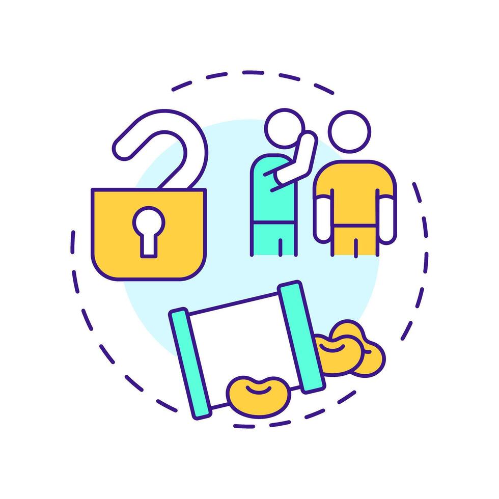 Spill the beans multi color concept icon. Secret reveal, information. Whispering person. Round shape line illustration. Abstract idea. Graphic design. Easy to use in infographic, presentation vector