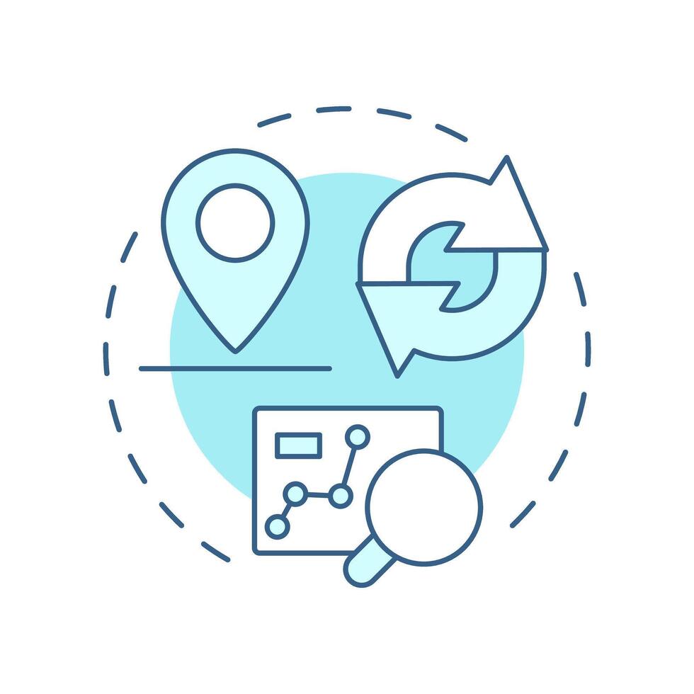 Start where you are soft blue concept icon. Statistical chart, analysis. Monitoring, control. Round shape line illustration. Abstract idea. Graphic design. Easy to use in blog post, presentation vector