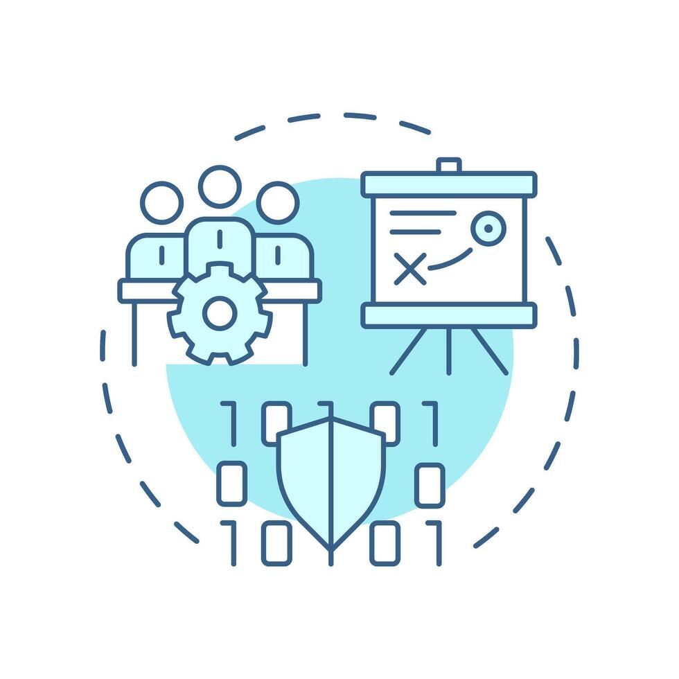 General practices soft blue concept icon. Software development, source code. Planning, strategy. Round shape line illustration. Abstract idea. Graphic design. Easy to use in blog post vector