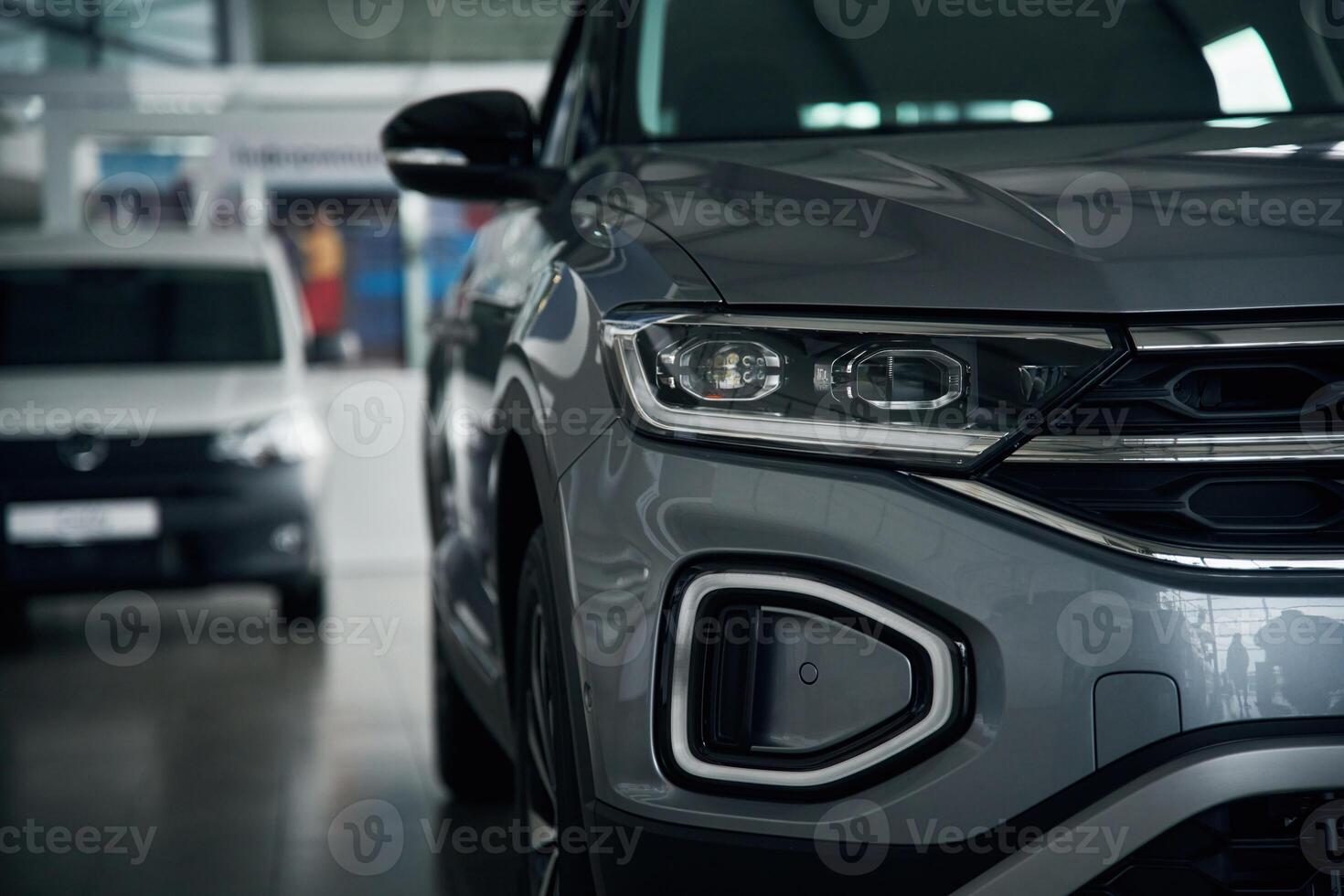 Close up ,view of modern black car that is parked photo
