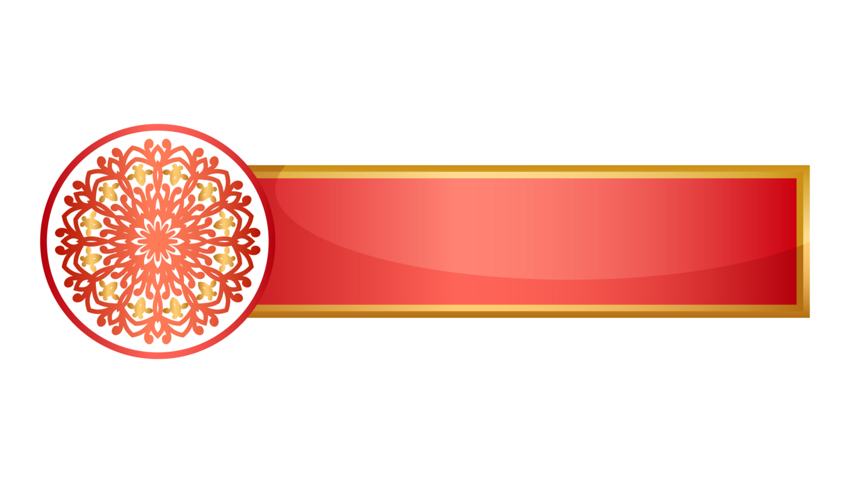 Islamic Text box and mandala With Metallic Frame And Banner png