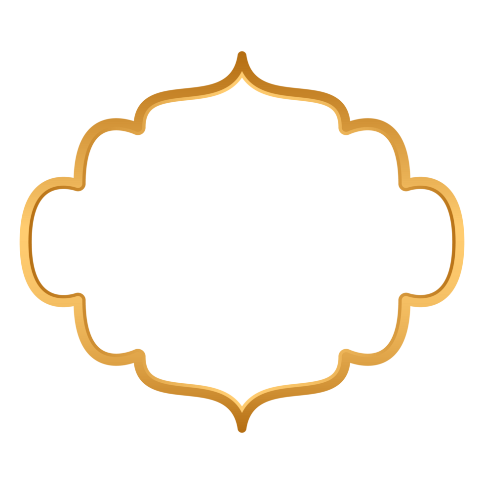 Aesthetic gold islamic mosque gate frame Banner png