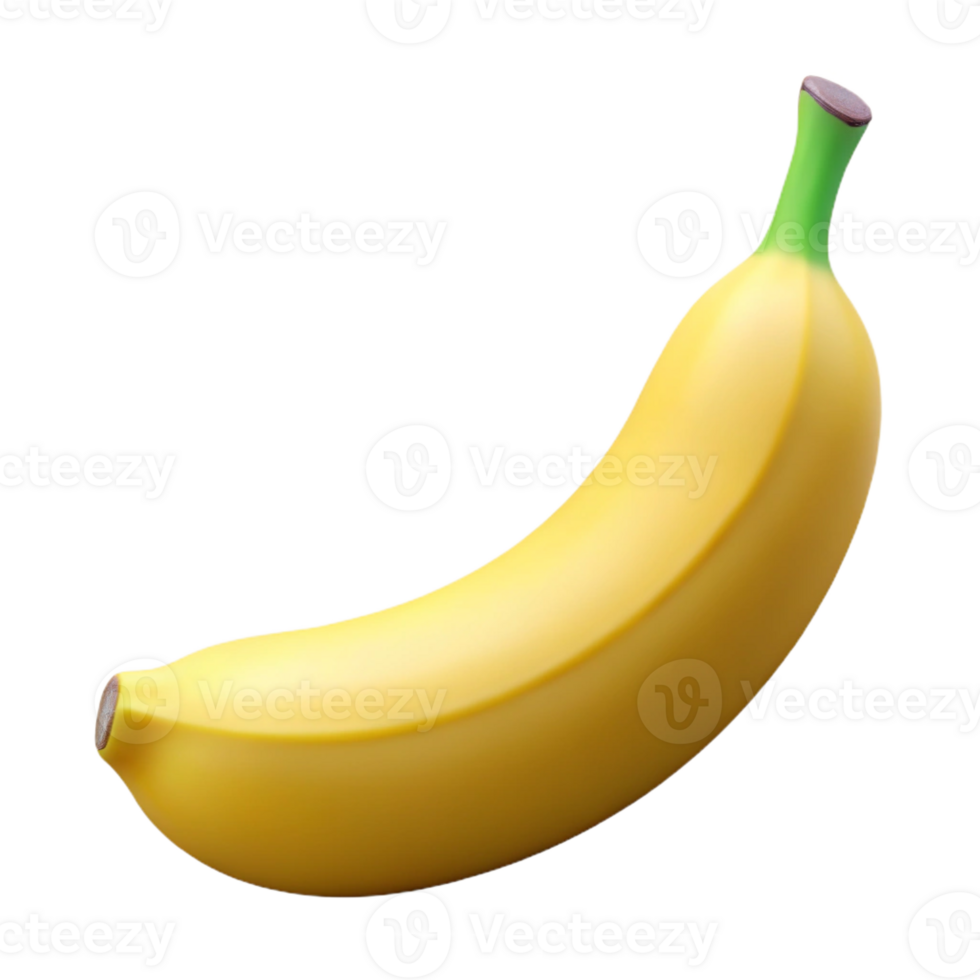 enchanting notable Photorealistic, ultra-detailed isolated cutout of a single ripe banana Isolated cutout with Transparent Background png