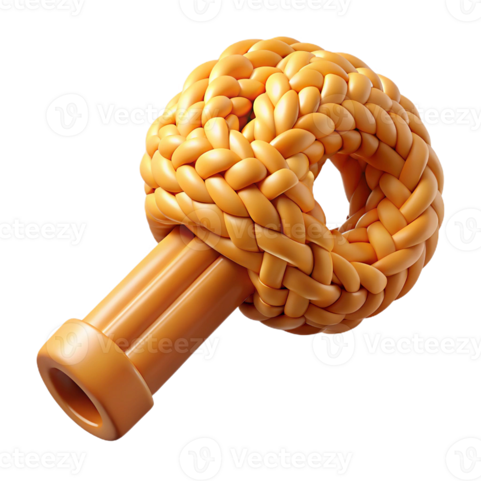 extraordinary minimalist Concept art style, professional render of a floating key made of woven human hair with Transparent Background refined png
