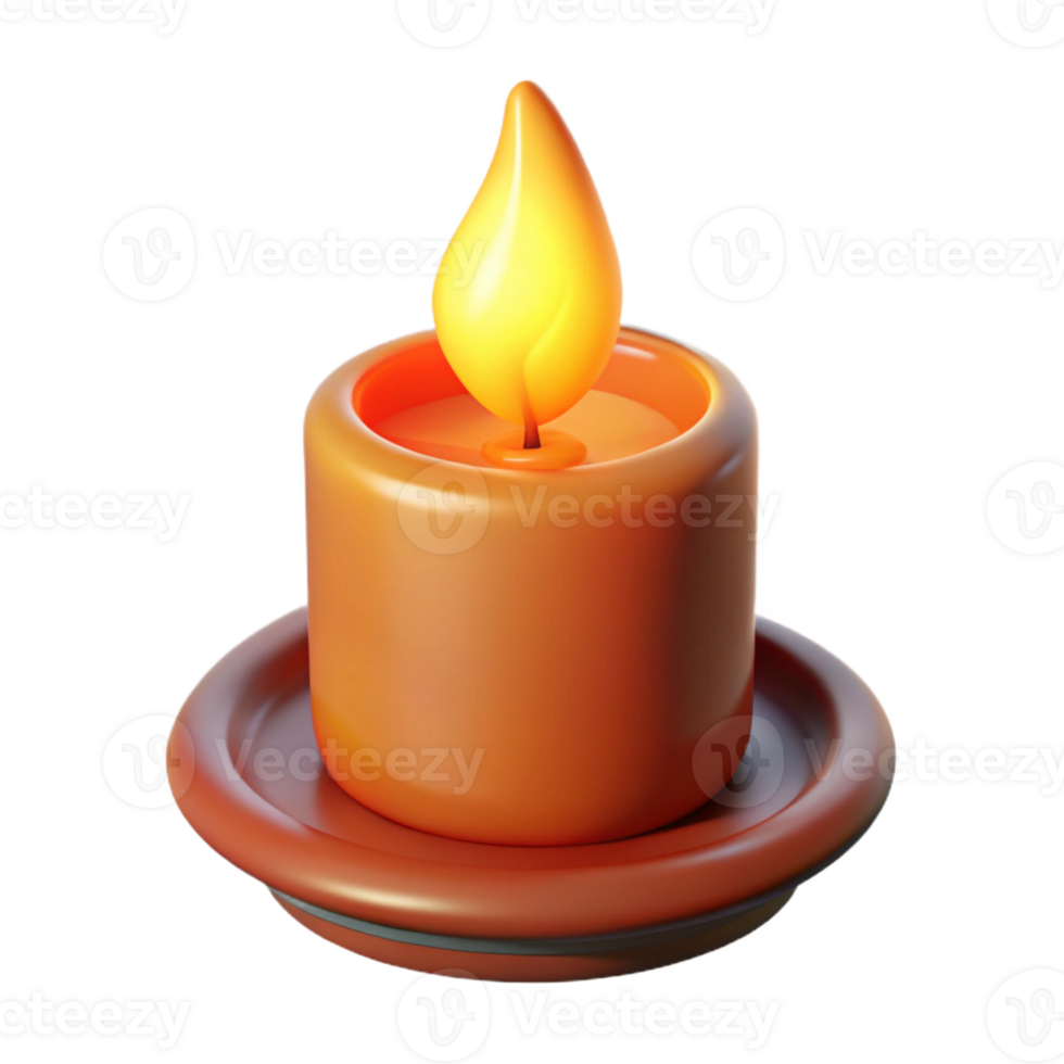 beautiful urban Burning candle, flickering flame, with Transparent Background flawless png