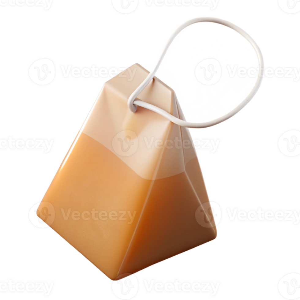 dreamy exquisite Professional render of a single tea bag, unused Isolated cutout with Transparent Background authentic png