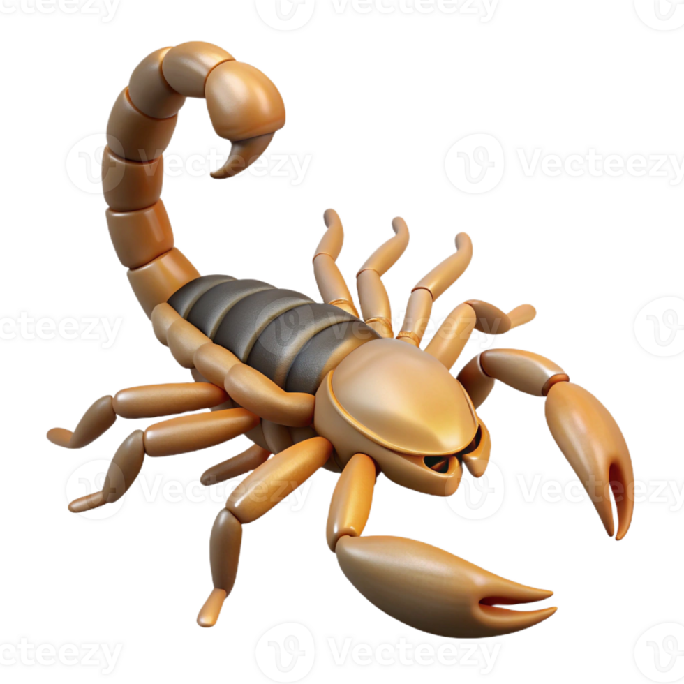 exquisite intense modern Scorpion, desert, tail raised, with Transparent Background 8K png