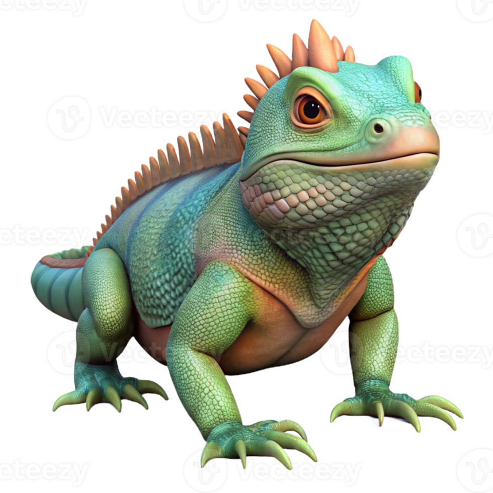 captivating mid-century Lizard, iguana, textured skin with Transparent Background top-tier png