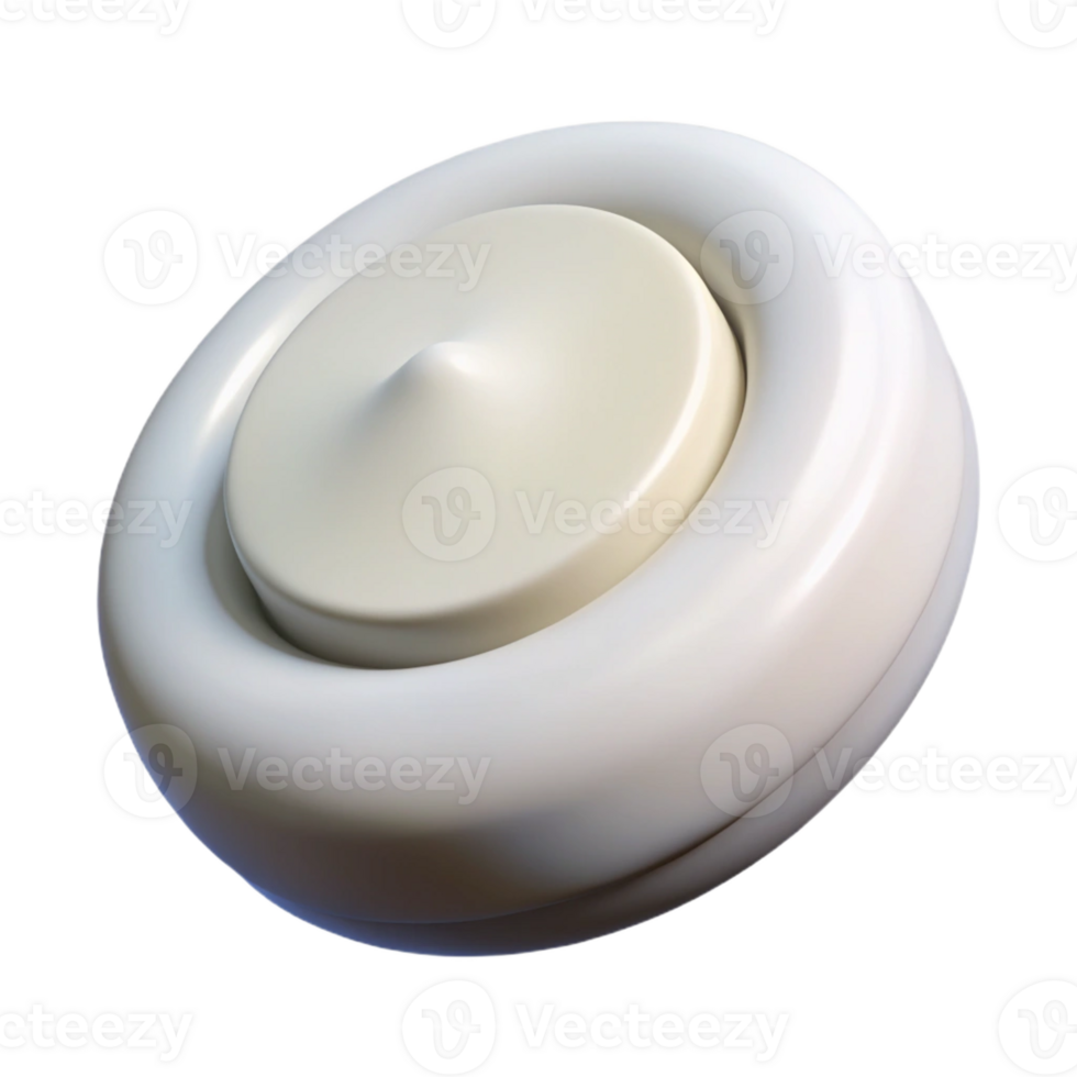 glorious unparalleled Professional render of a single button, round, white Isolated cutout with Transparent Background png