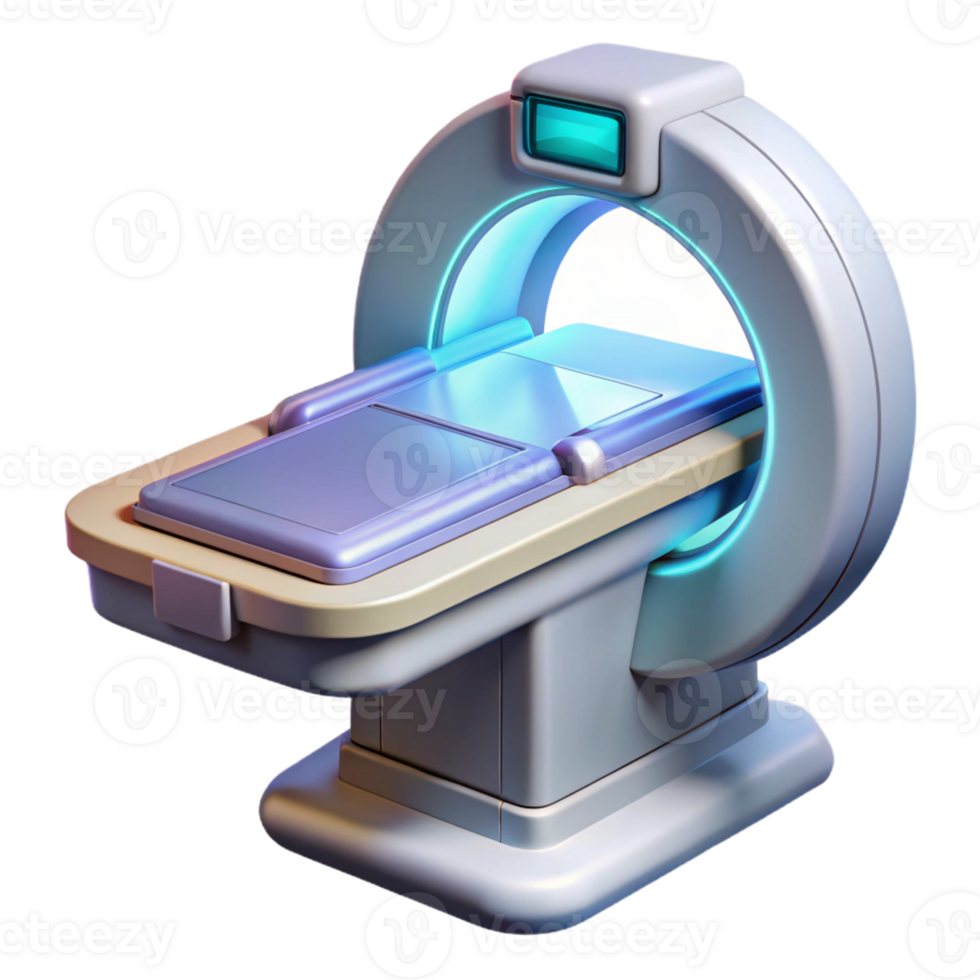 extraordinary distinctive Advanced medical scanner device with holographic display interface with Transparent Background png