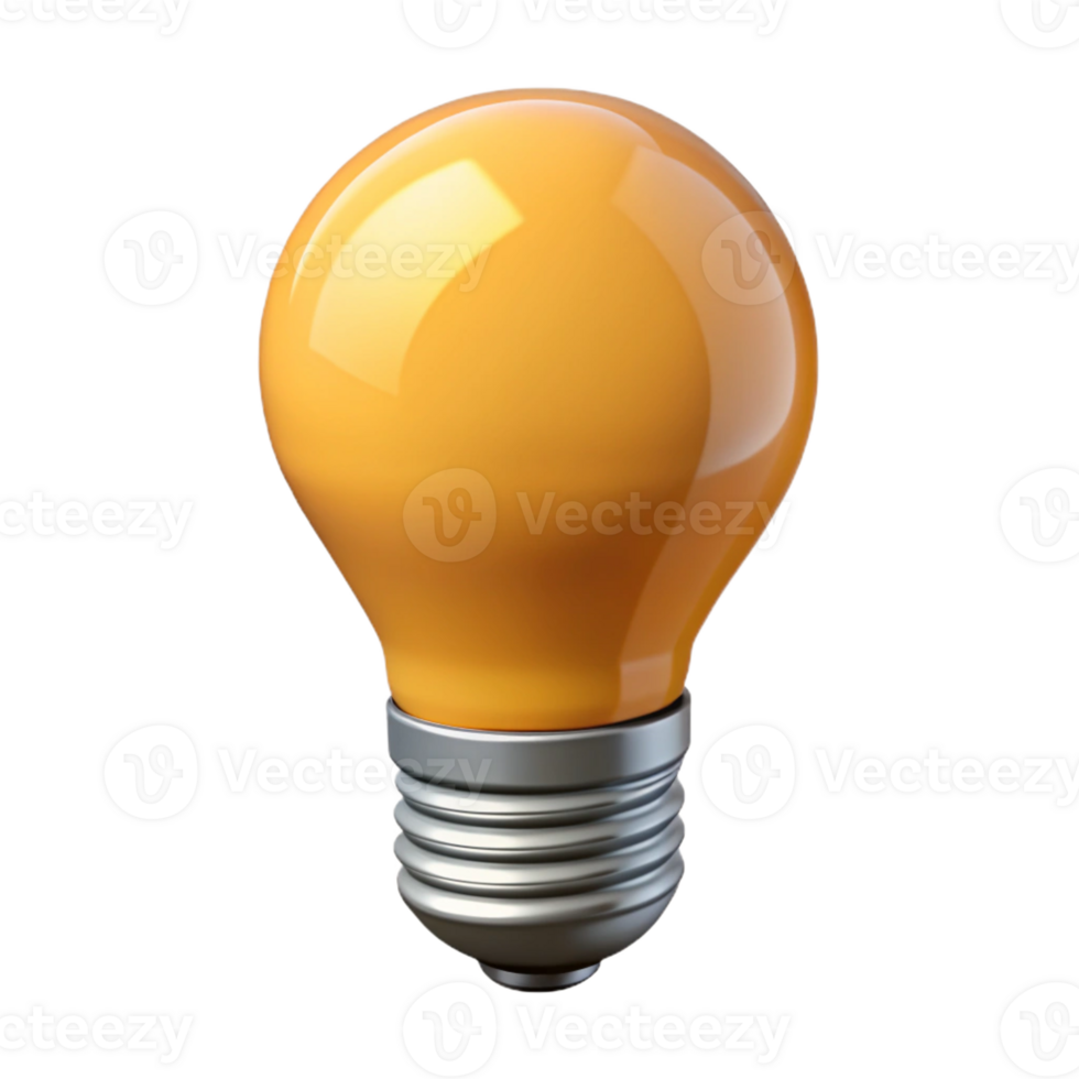 extraordinary inspired Professional render of a single lightbulb, incandescent Isolated cutout with Transparent Background png