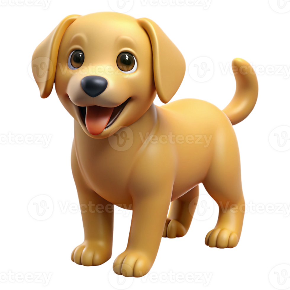 dreamy extraordinary A playful golden retriever puppy with Transparent Background 4K png