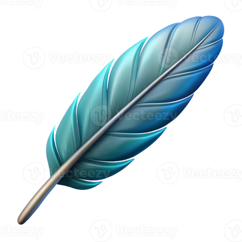 energetic alluring Photorealistic, isolated cutout of a single Siren's feather, ultra-detailed, hyper-specific, professional render with Transparent Background museum quality png