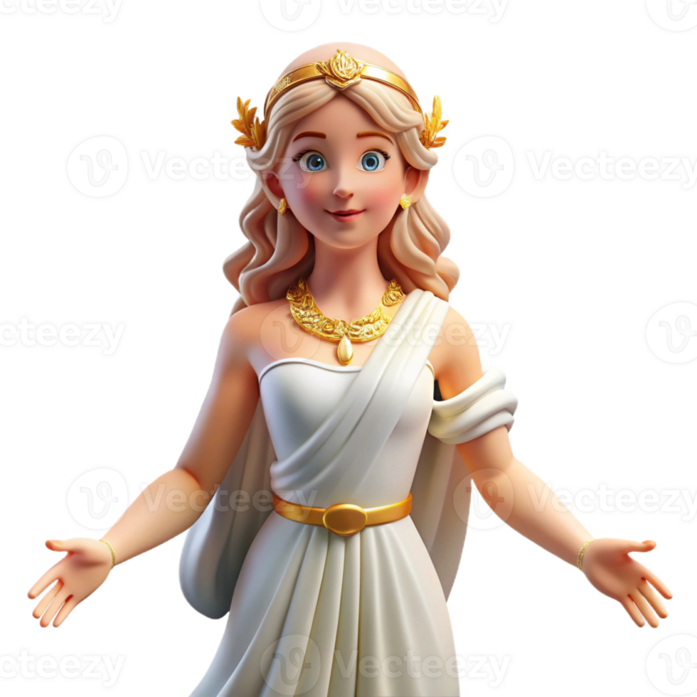 beautiful reflective mid-century Aphrodite, Goddess of Love and Beauty, graceful pose, with Transparent Background sharp png