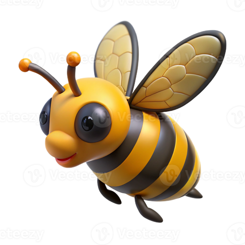 glorious minimalist A bumblebee in flight with Transparent Background authentic png