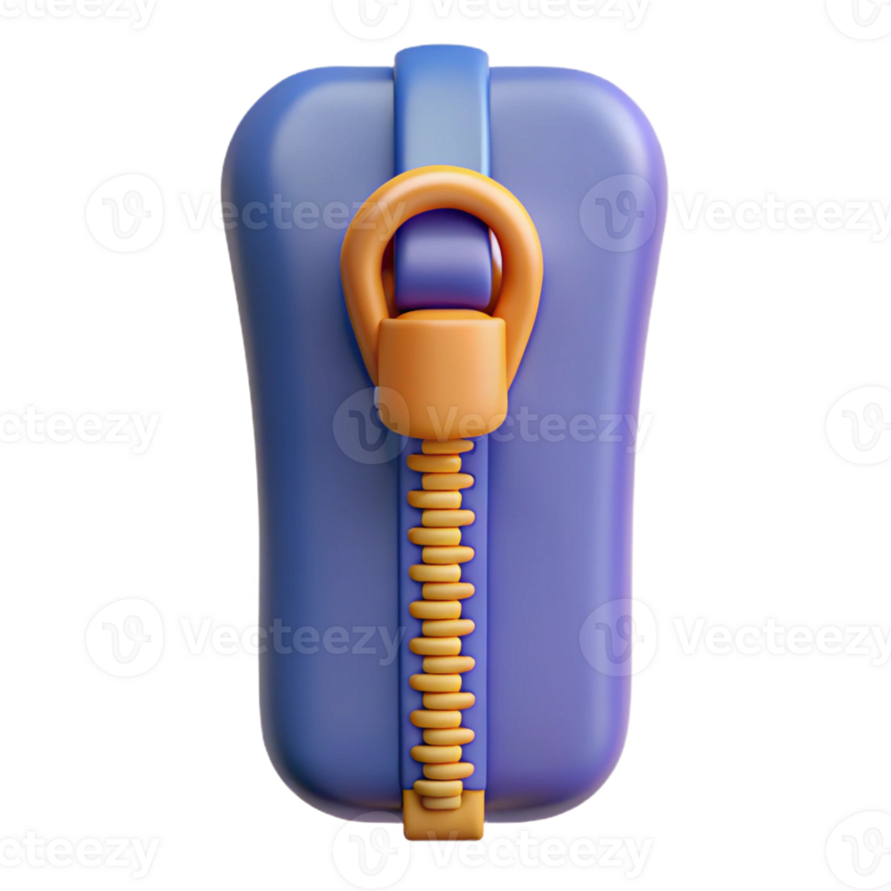 bold beautiful Hyper-specific professional render of a single zipper Isolated cutout with Transparent Background impeccable png