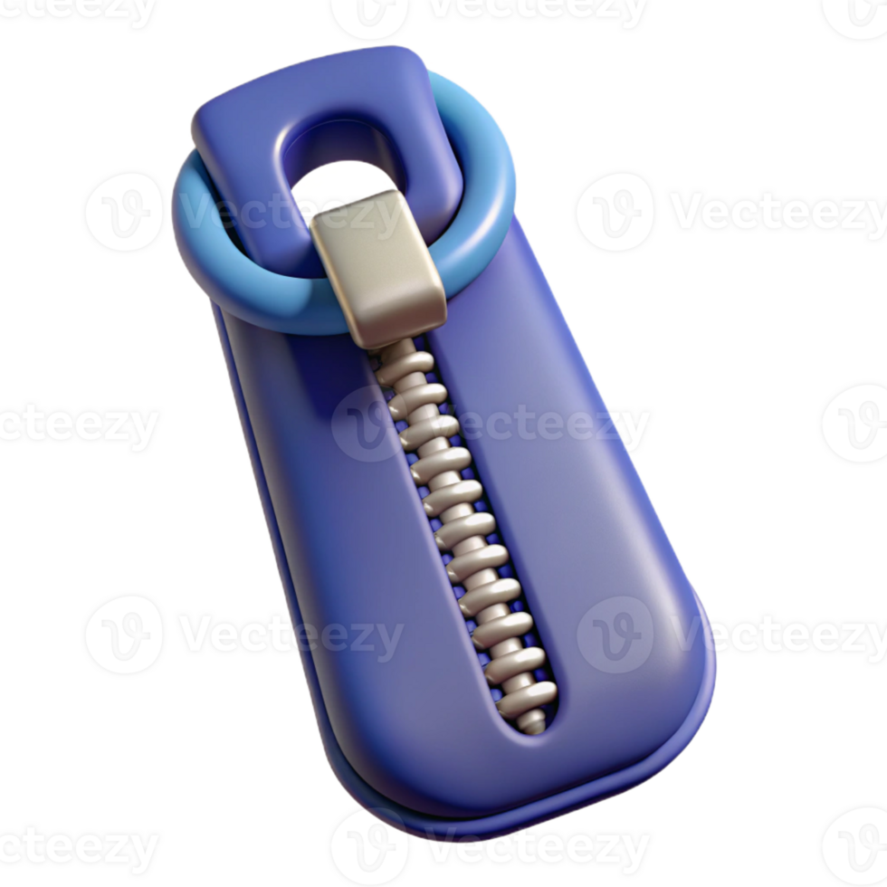 glorious nostalgic classic Hyper-specific professional render of a single zipper Isolated cutout with Transparent Background high quality png