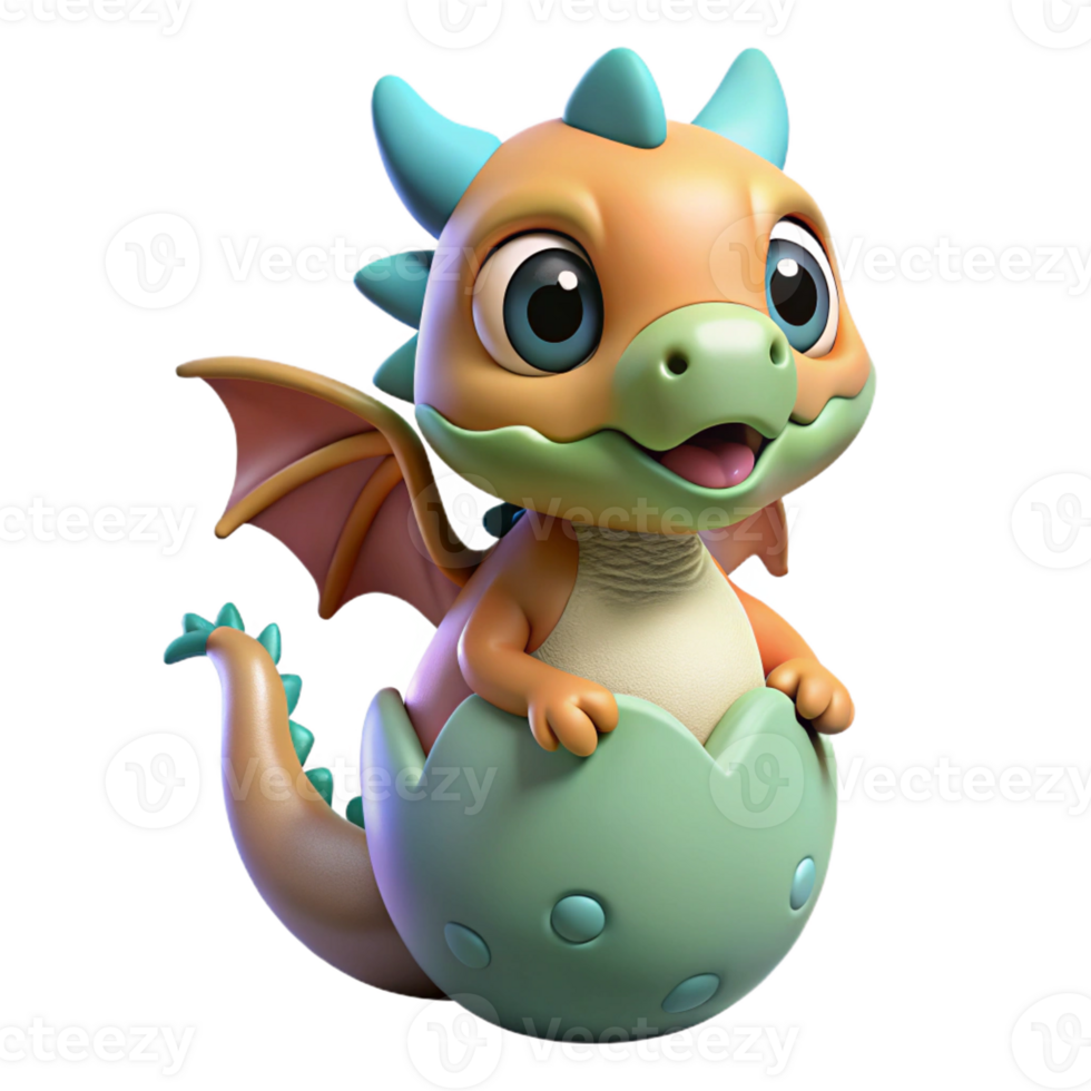 elegant gothic A cute, cartoon-style dragon hatchling with Transparent Background perfect clarity png