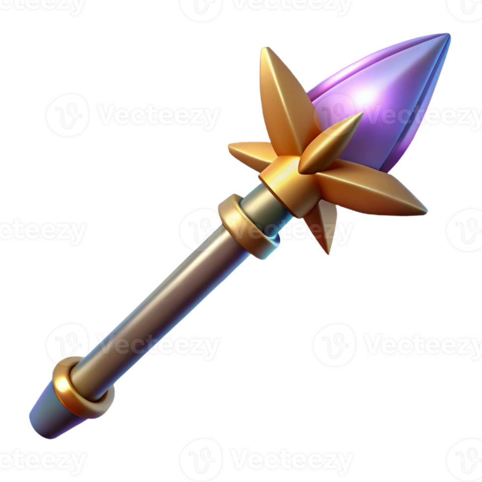 fascinating mid-century Gungnir, Odin's spear, magical properties, never misses its target, with Transparent Background professional png