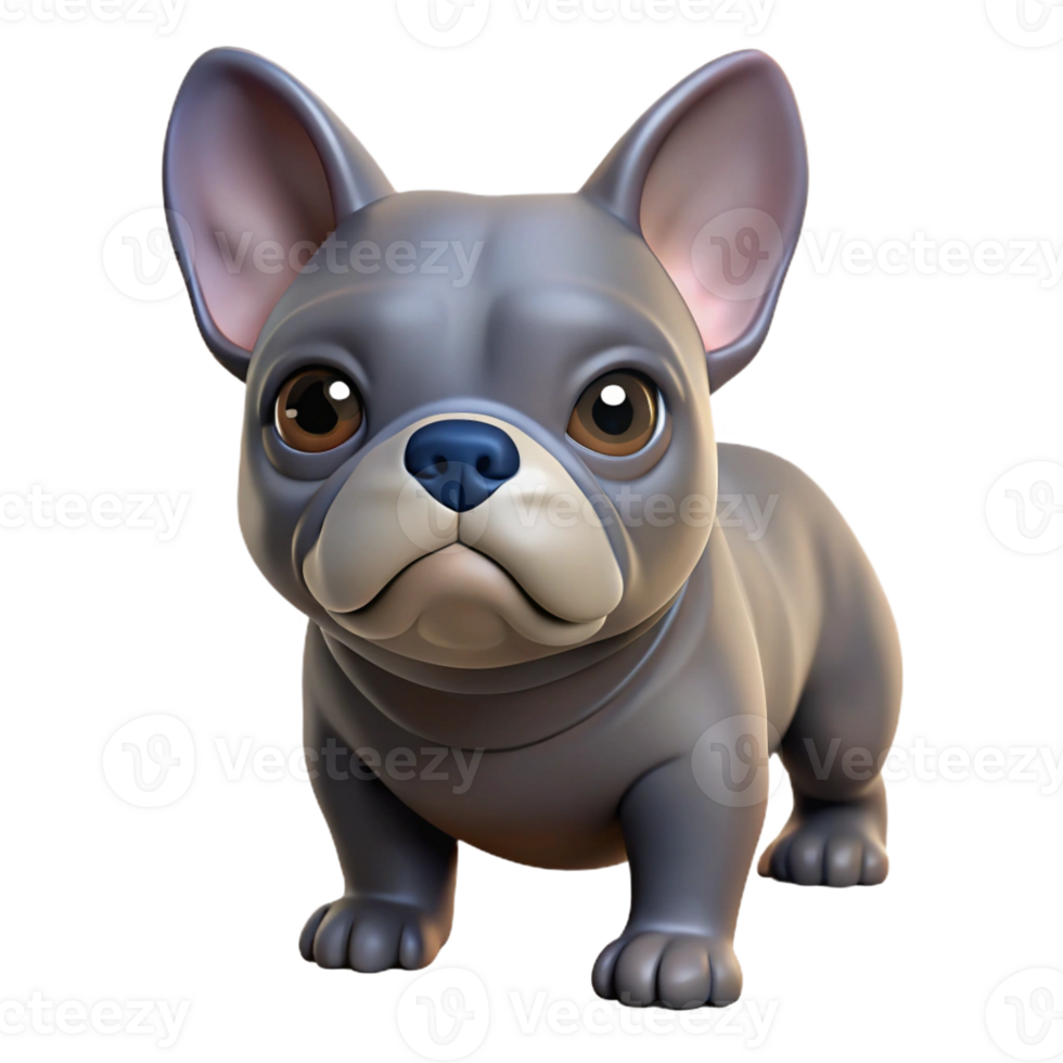 coveted coastal Photorealistic, ultra-detailed, professional render of a single, isolated cutout of a French bulldog puppy, head tilt with Transparent Background crisp png