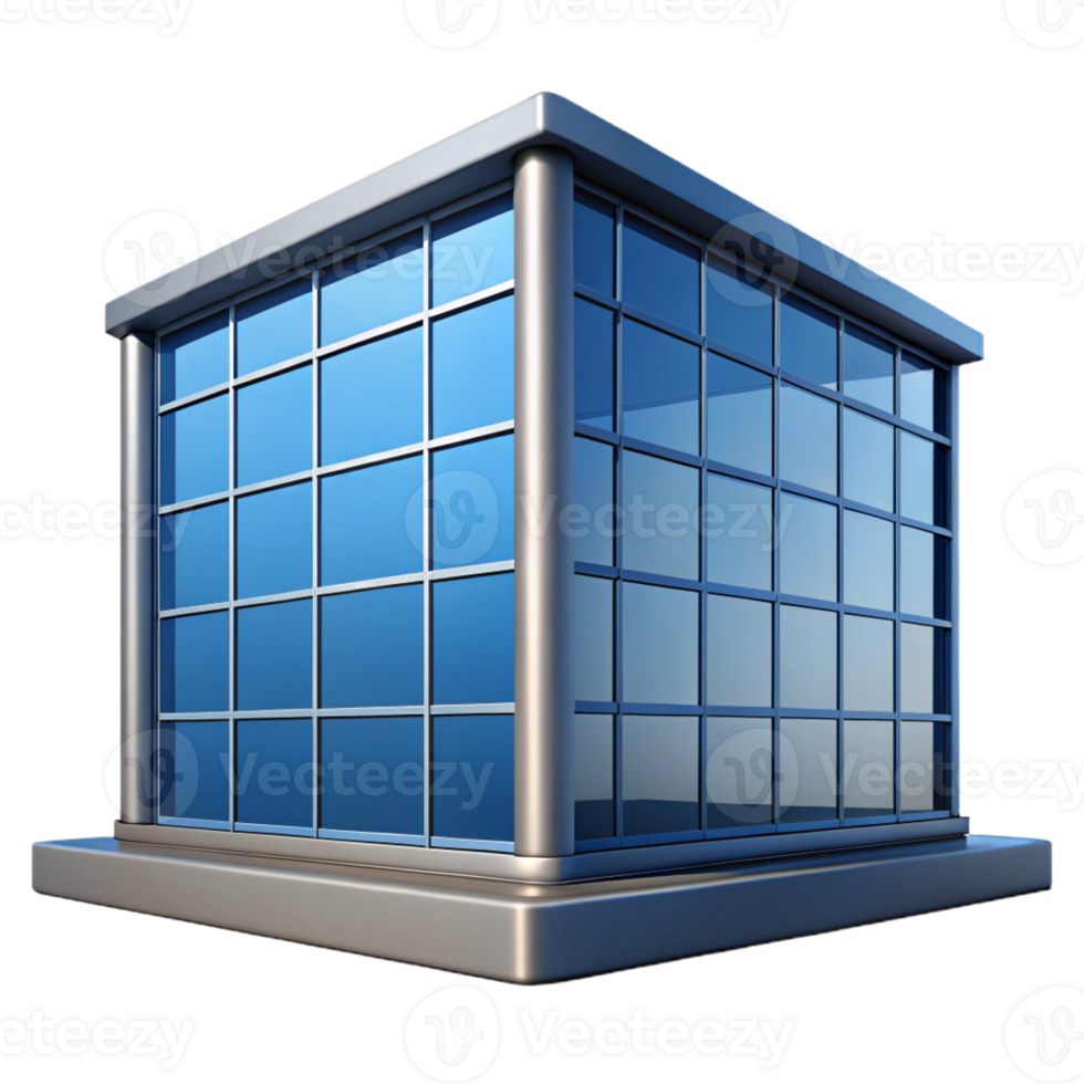 extraordinary iconic Modern office building window, reflective glass, with Transparent Background png