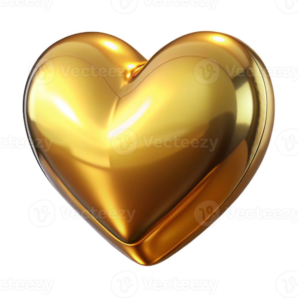 enchanting signature A gleaming, metallic gold heart, intricately carved with Transparent Background png