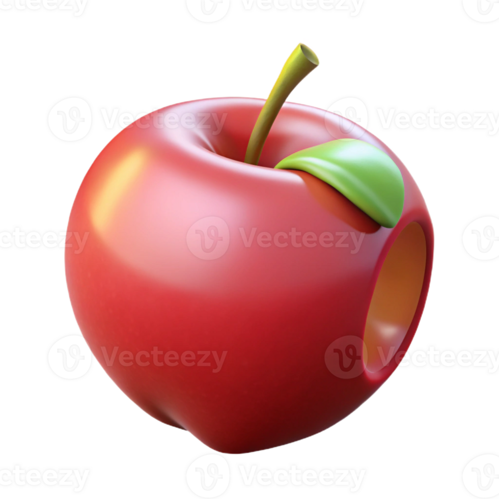 gorgeous inspired A single, ripe apple, with a perfect bite taken out of it with Transparent Background png