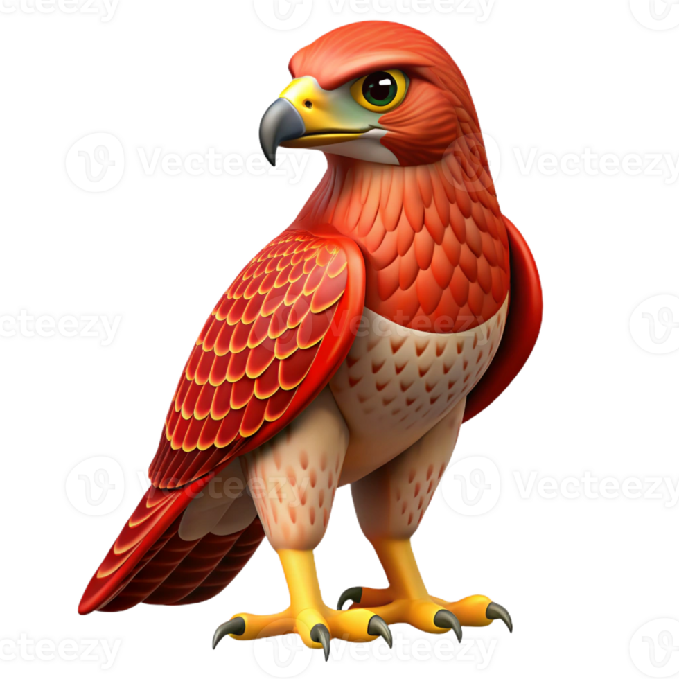 exemplary impressionist Hawk, red-tailed hawk, sharp talons with Transparent Background refined png