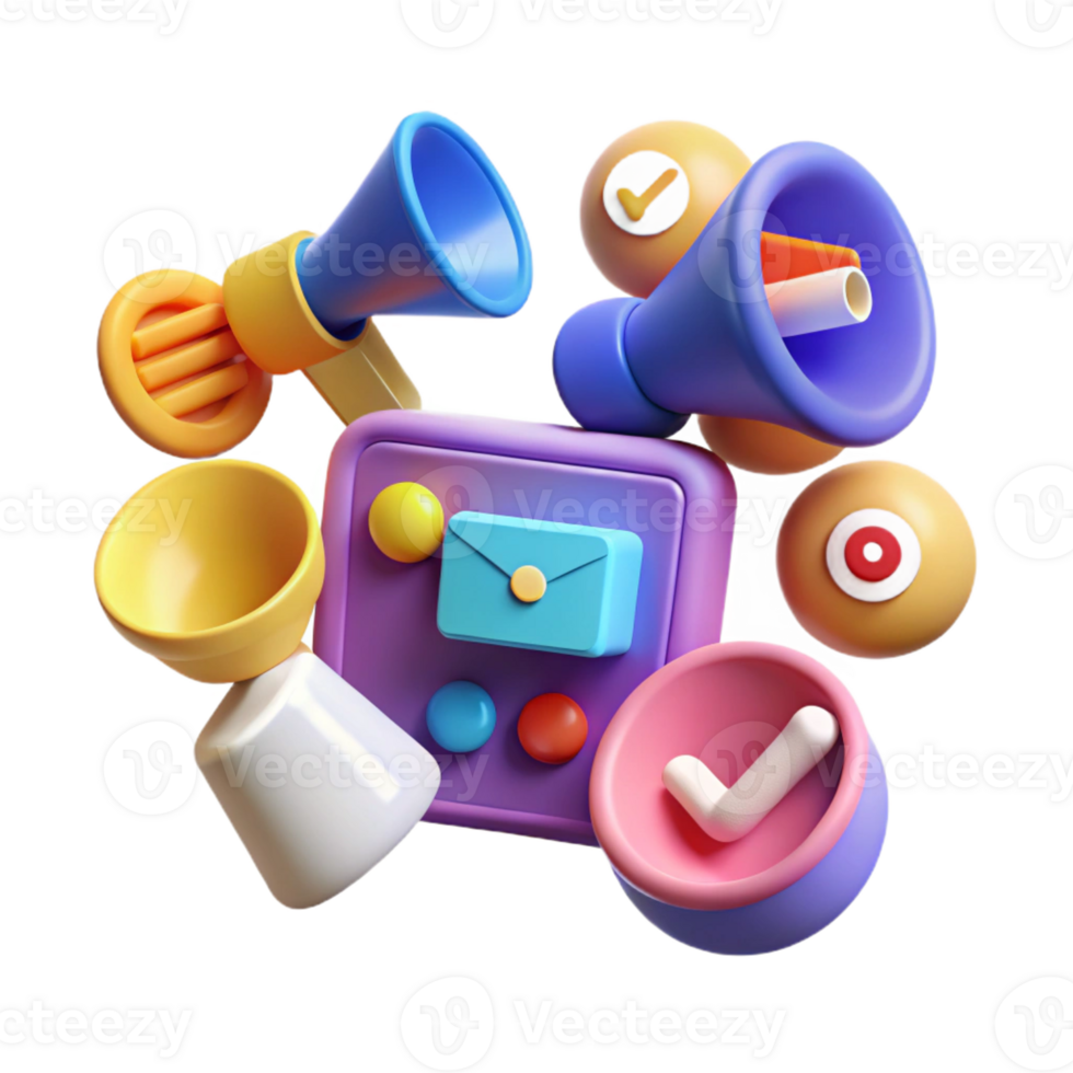 glorious notable Digital marketing icons, social media marketing, with Transparent Background png