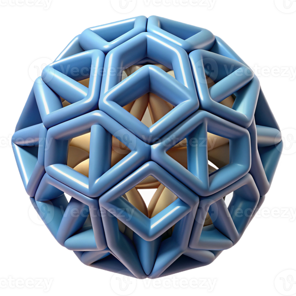 elegant exceptional A complex geometric shape with tessellated patterns with Transparent Background png