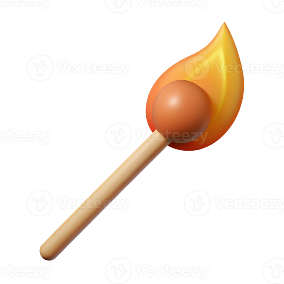 fascinating nordic Concept art style, isolated cutout of a single matchstick with Transparent Background authentic png